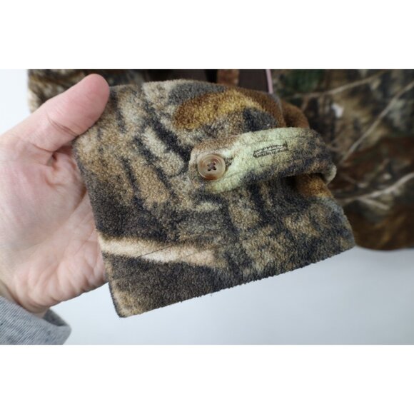 Vtg Y2K Streetwear Womens L Faded Realtreee Camouflage Half Zip Fleece Jacket - Picture 10 of 14